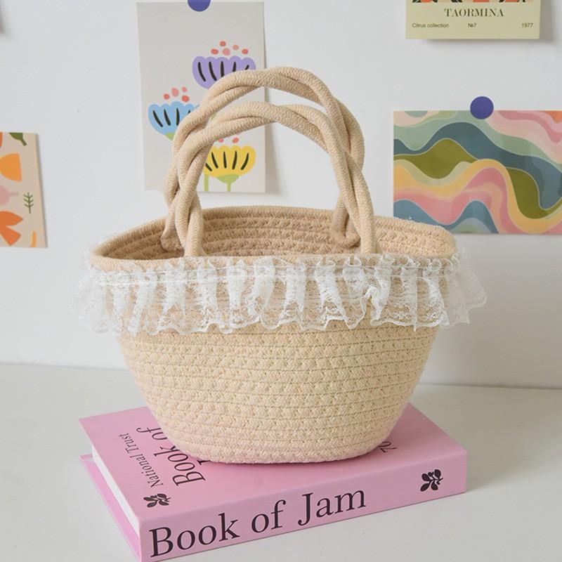 Handbag Woven All-matching Cross-body Bag Fashionable Shoulder Bucket Women s Travel Beach