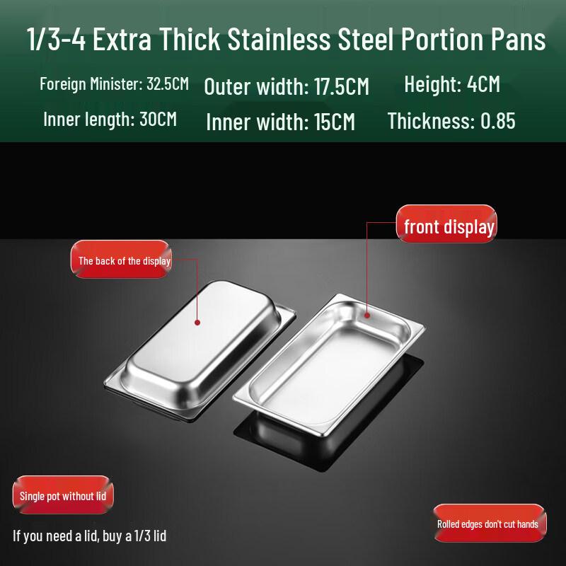 Stainless Steel Rectangular Food Pan
