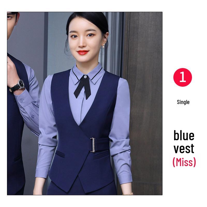 Unisex Professional Vest for Flight Attendants and Hotel Receptionists - Summer Work Uniform M