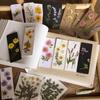 Creative DIY Bookmark Kit: Blank Cards with Embossed Dried Flowers and Leaves