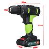 3/8' Cordless Electric Impact Drill Driver Screwdriver + 2 Li-Ion Battery New 195mm*200mm