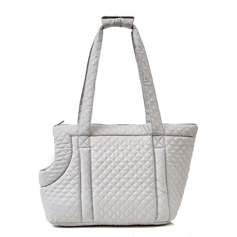 

Популярная новая корейская версия сумка для кошки стеганая сумка для кошки домашнего питомца ультралегкий стеганый хлопок портативная сумка сумка через плечо [Popular outing bag] светло-серый