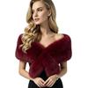 Multicolor Faux Fur Shawl Thick Bridal Stole Fashionable Winter Fur Wrap  Evening Party