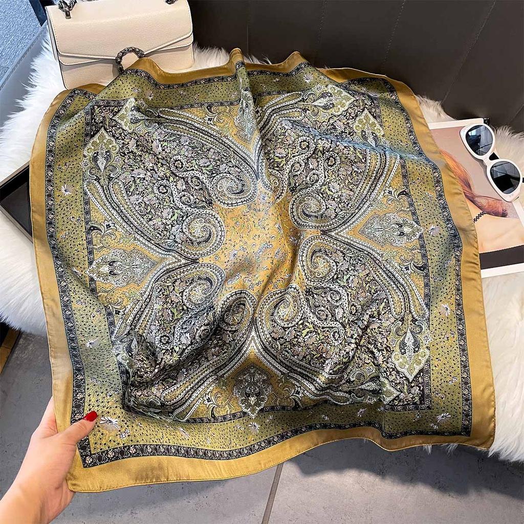 Silk scarf femininity small square scarf decoration 71 professional small square scarf silk scarf summer thin versatile scarf French headband