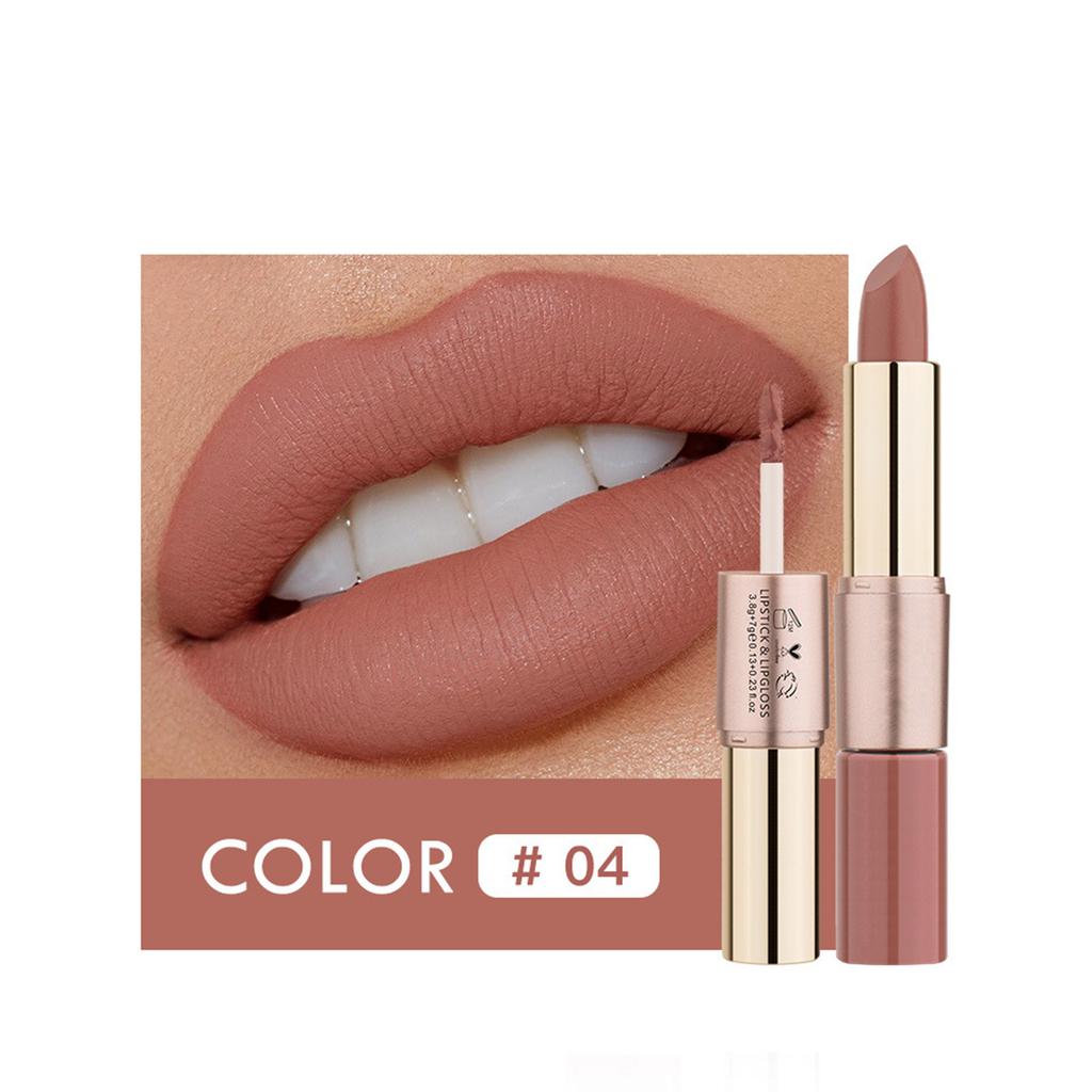 2-in-1 Lipstick & Gloss Hybrid with Matte Finish | All-Day Festival Makeup for Casual, Work & Celebration