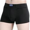 Anti-theft Zipper Pockets Mid-rise Seamless Elastic Men Panties Solid Color U-Bump Male Shorts Briefs Daily Wear