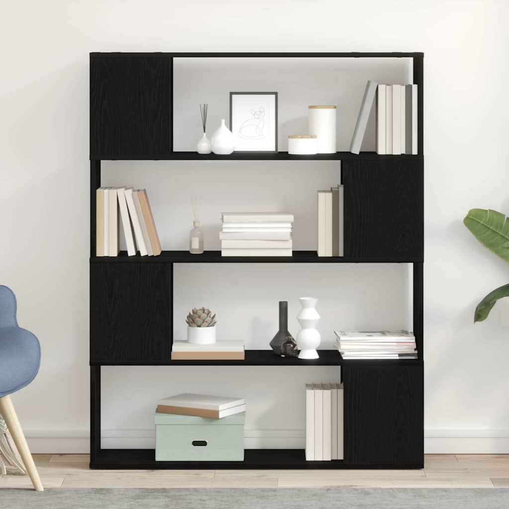 TV Cabinet Set 100 x 24 x 124.5 cm Black Oak Effect
