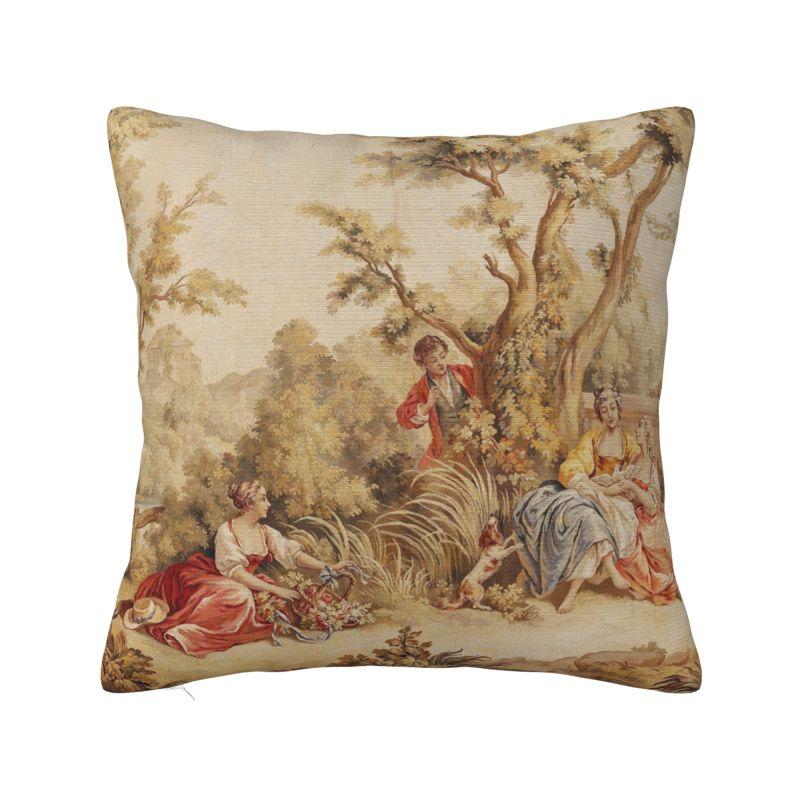 

Индивидуальный гобелен Обюссон 18-й Рождество Девы Марии Роскошный чехол для подушки Украшение спальни Винтажный французский цветочный Подушка для автомобиля 45x45cm18x18Inch