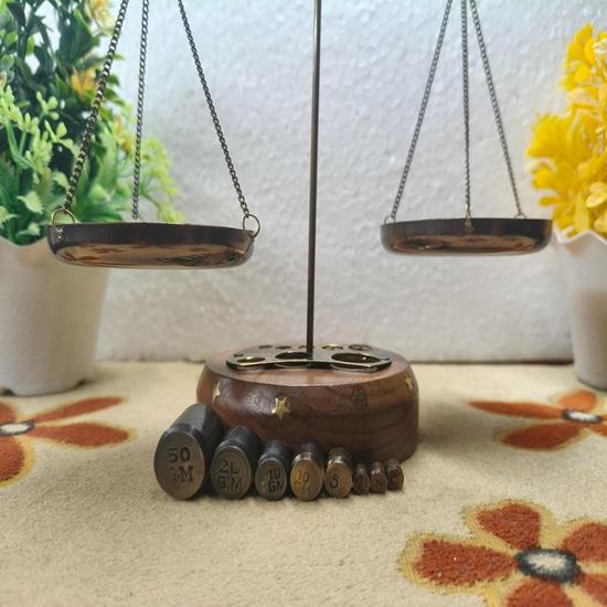 Antique Brass Balance Scale Apothecary Decor with Weights Home Decor Birthday Gift