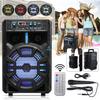 outdoor portable trolley wireless bluetooth speaker 8 inches high power subwoofer square dance KTV with AUX USB FM functio 15W