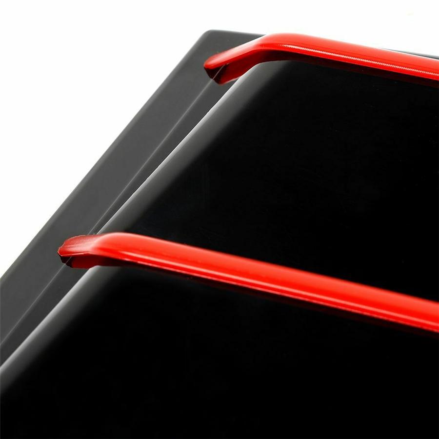 Black+Red Rear Side Window Shutter Louver Cover Trim For Dodge Charger 2011-2021