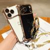 Applicable To iPhone11Promax Large Window Electroplating Mobile Phone Case Apple 11 Anti-drop Double Love Belt Lanyard