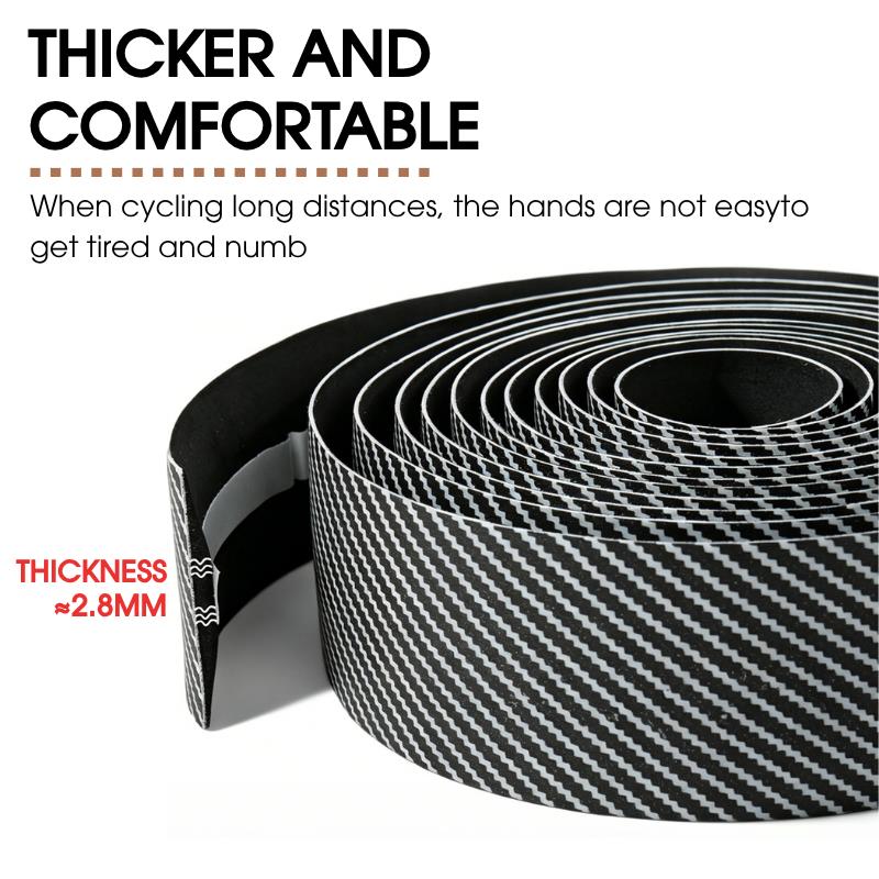 BUCKLOS Road Bike Handlebar Tapes Carbon Fiber Texture Bicycle Tape Non Slip Cycling Handles Strap with Plugs Gravel Bar Cover 1