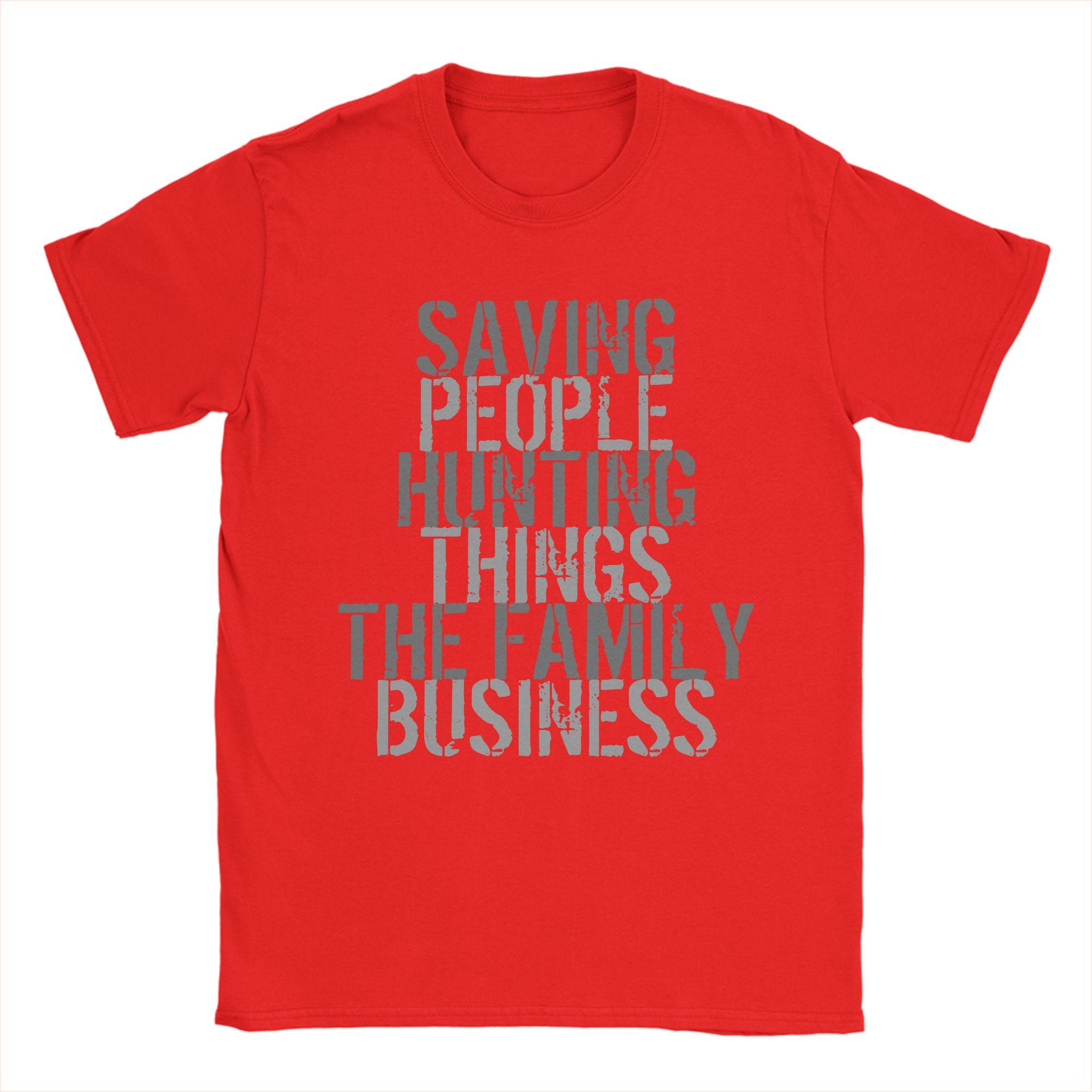 

Supernatural Quote Family Business T Shirts for Men Cotton Vintage TShirt Round Neck Tee Shirt Short Sleeve Clothing Gift Idea S