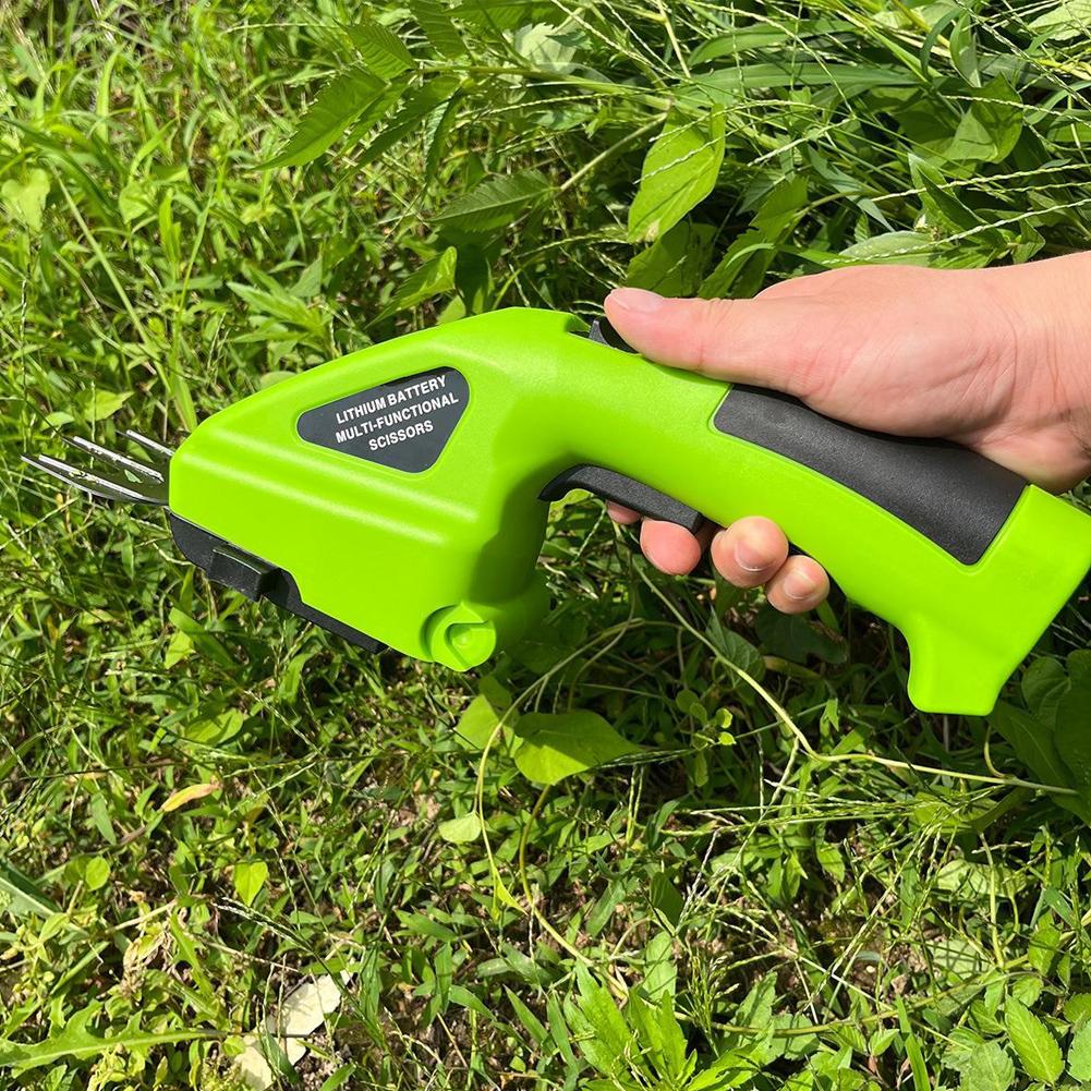 2 In 1 Cordless Electric Hedge Trimmer Rechargeable Electric Grass Trimmer Weeding Pruning Saw Shrub Shear Garden Pruning Shears