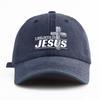 Pc JESUS Print Washed Baseball Cap for Adults  Minimalist Retro Style Casual Soft Adjustable Dad Hat Perfect As Gift
