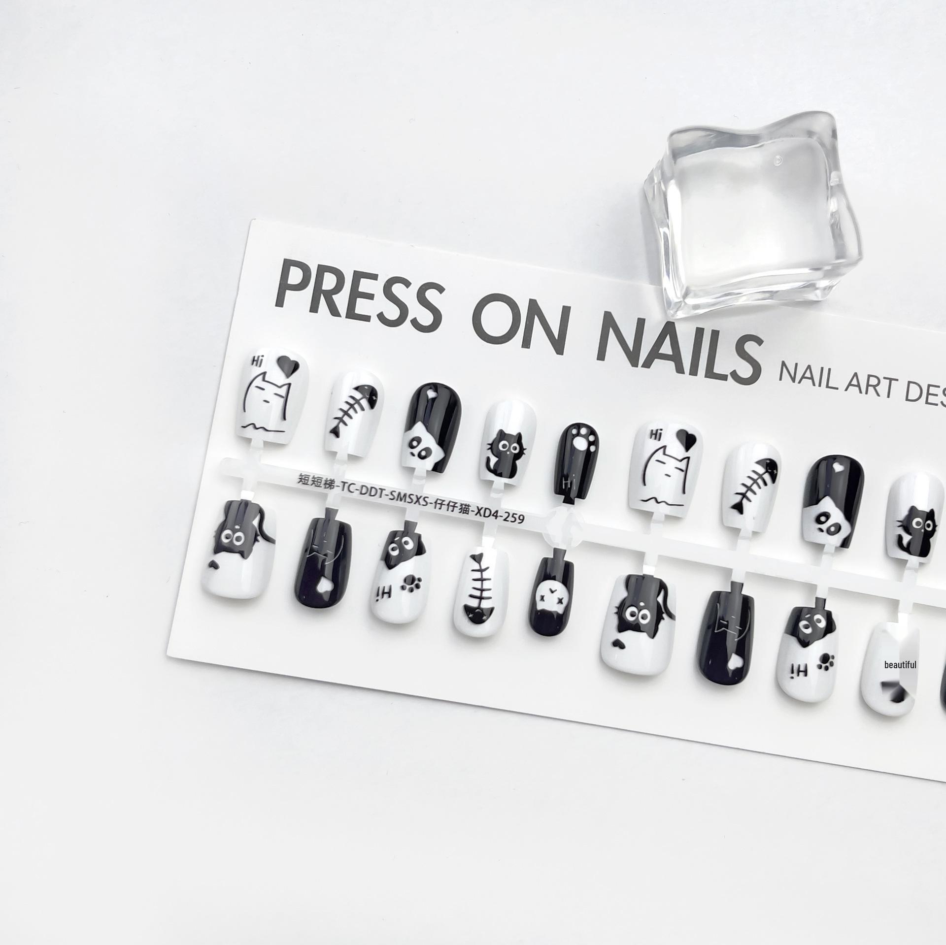 

Мультяшный набор коротких ногтей в стиле котенка - Милые и крутые готовые носибельные элементы No Top Coat (4 sets, 40 pieces, SMSXS)