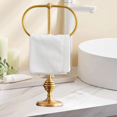 Toallero Soporte de Mano Retro Almacenamiento Conveniente Decorativo Latón Independiente para Tocador