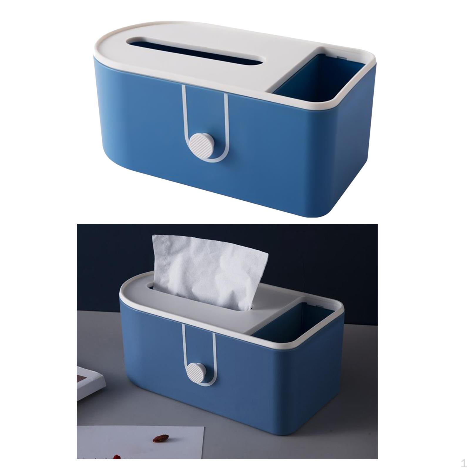 Multi-functional Tissue Box with Compartment Desktop Storage Organizer Case