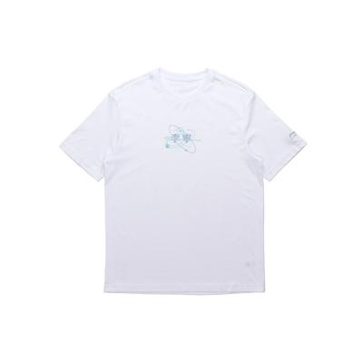 Li Ning Sportmode Serie Schillernder Druck Logo Rundhals Kurzarm T-Shirt Herren Oberteile Weiß AHSR153-2