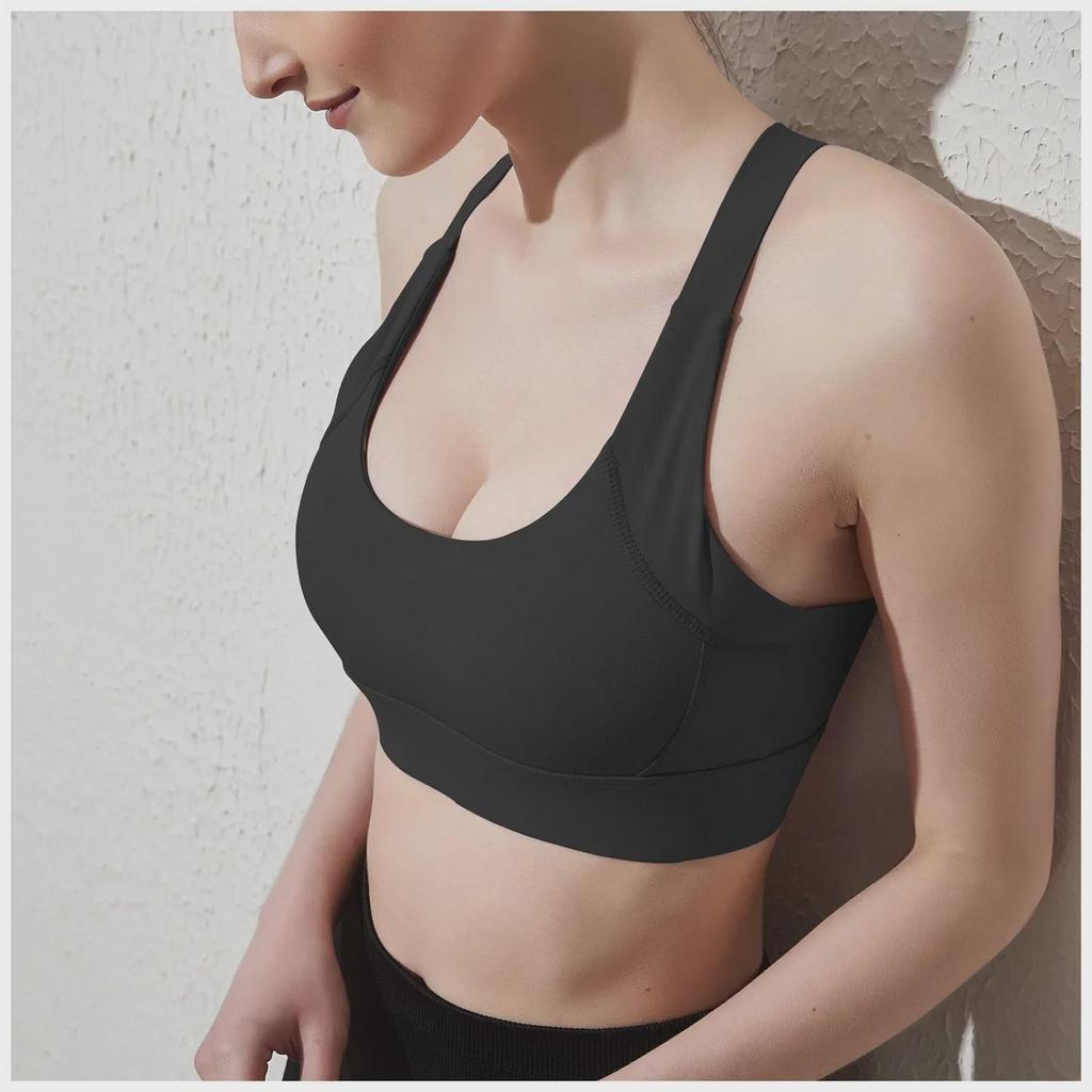 Women's Seamless Sports Bra with Chest Pad: Anti-Sag, Shockproof, Gathered Design for Running & Fitness
