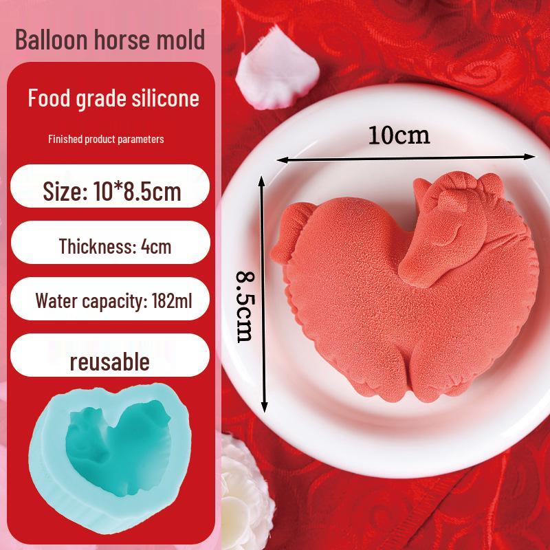 Yuanbao Horse Mousse Silicone Mold - Chocolate, Ice Cube, Dessert, Cake Decoration, Year of the Horse Baking Mold