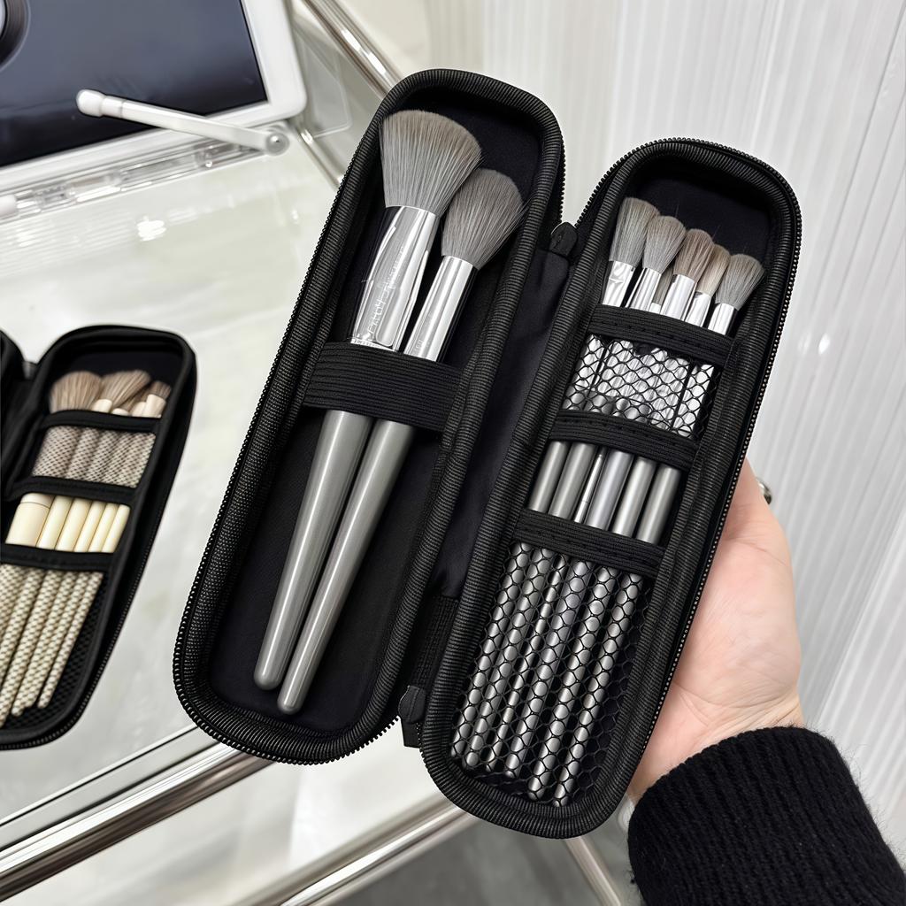 Reise Make-up Pinsel Organizer Etui-Kosmetiktasche mit Reißverschluss und mehreren Fächern, tragbare Kulturtasche für Frauen, Männer