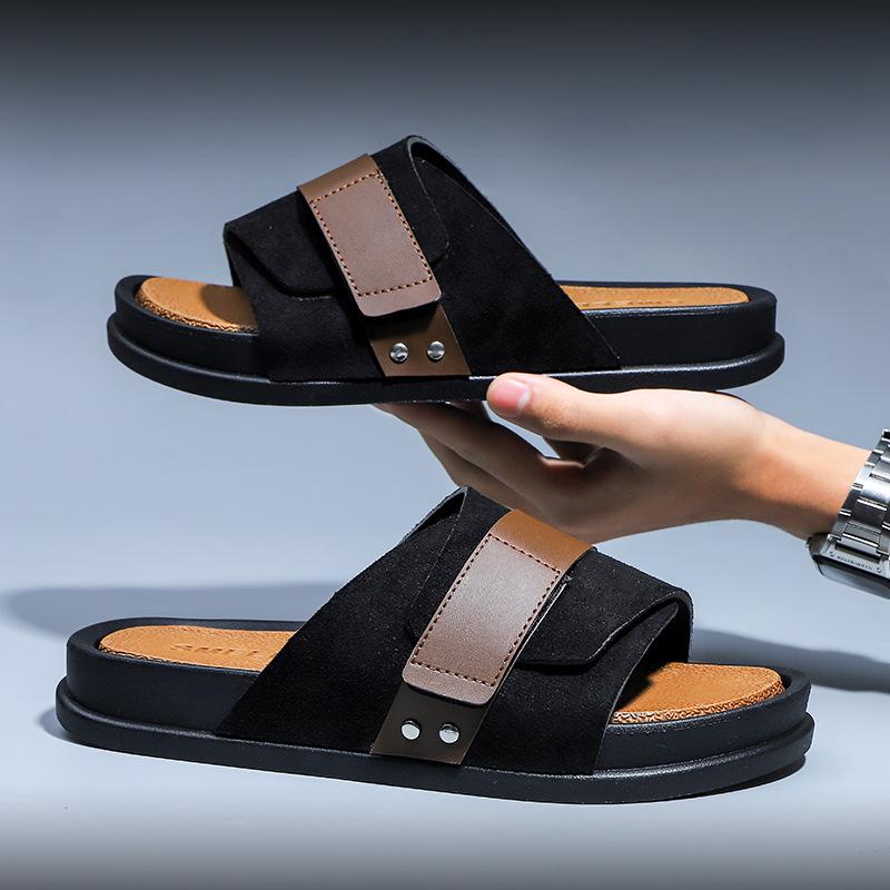 Fashion Anti Slip Thick Soled Men Shoe Fashion Versatile Mens Sandals Simple Comfort Mens Slipper 2025 Summer Retro One Foot Casual Shoe