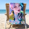 1pc KPop Demon Hunters33 Beach Towel with Custom Name, Beach/Swimming/Bath/Picnic/Camping Towel, Suitable for Seaside Beaches