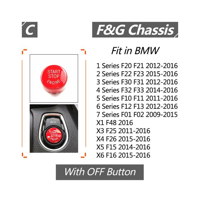 For BMW F G Sites Car Engine Start Stop Button Replace Cover Switch F20 F21 F22 F23 F30 F34 F10 F18 F12 F07 F01 F02 F48 F25 F26