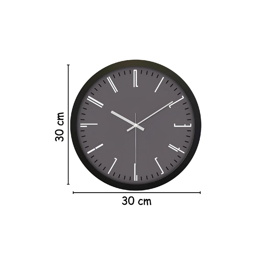 30 Cm Real Glass Flow White Wall Clock With Seconds