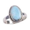 Natural Republic Larimar Gemstone 925 Solid Sterling Silver Gift Ring S.8 T8R96