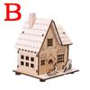 Festival Led Light Wood House Christmas Tree Decorations for Home Decoration Wooden House DIY Gift Window Decoration
