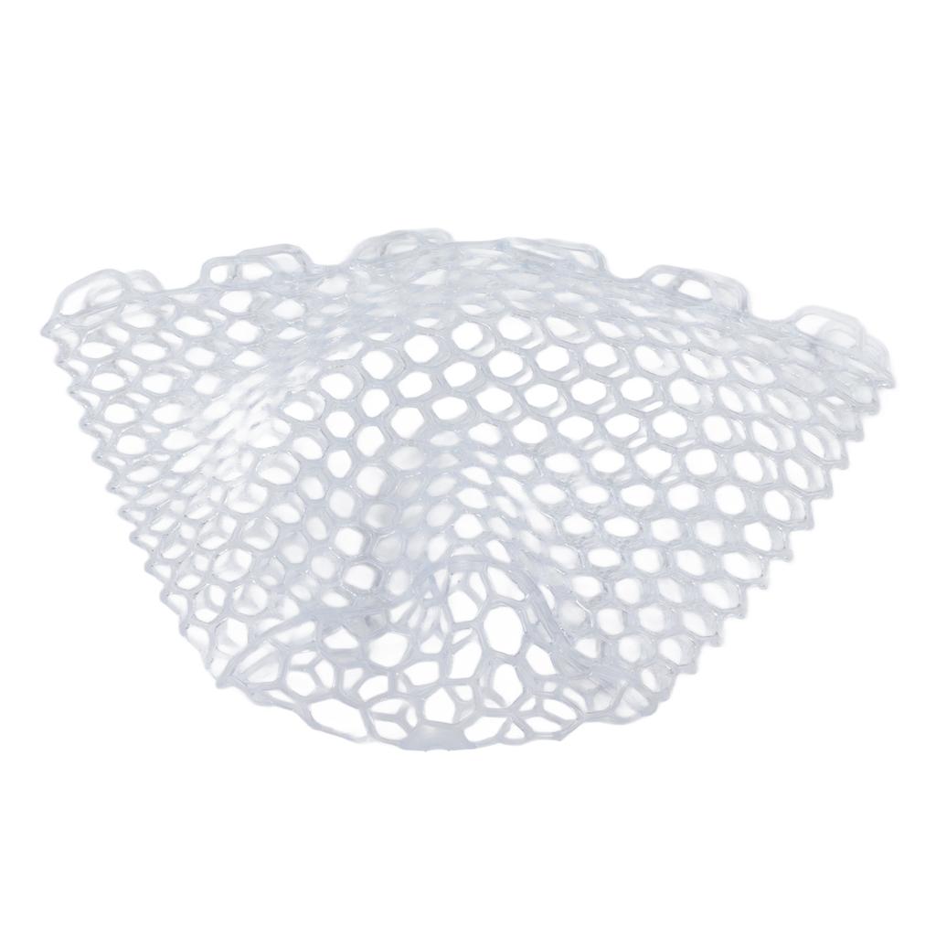 Fly Fishing Landing Net Collapsible Clear Rubber Replacement Bag for Angler White 21cm Depth