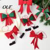 Creative Christmas Gift Decorations Bow Ornament, Red Green Boot Bowknot Pendant, Xmas Tree Non-woven Fabric Bows Felt Hanging Decoration for Holiday