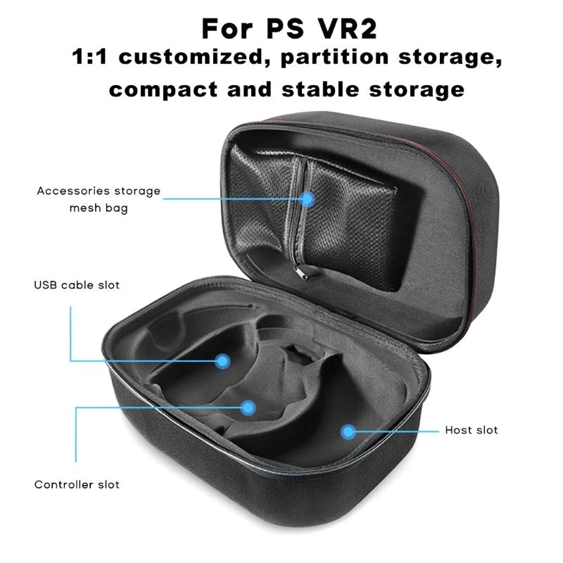 EVA Carrying Bag for PS VR2 Headset Bag Lightweight & Portable Protectors Custom Carrying Bag With Inner Holder Tray