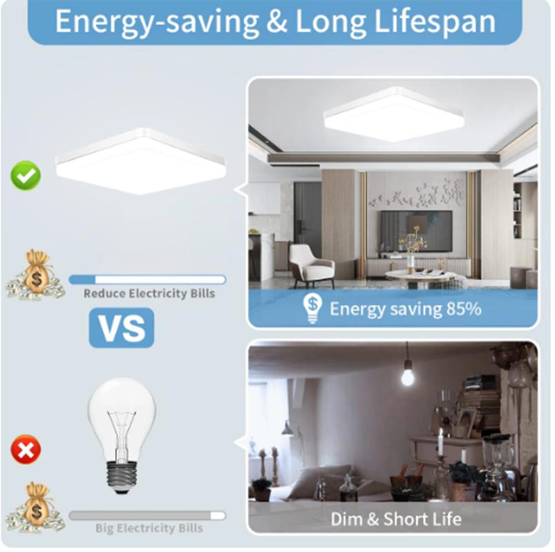 Quadratische LED Deckenleuchte Schlafzimmer 48W 36W 24W 18W LED Deckenlampe Büro Küche Moderne Heimdekoration Innenleuchte KTY
