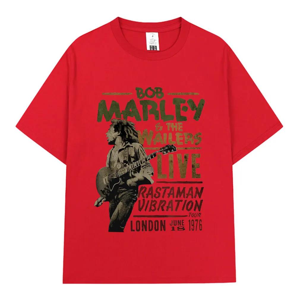 2025 New Reggae Bob Marley Bob Marley WailersT T-shirt Men's Fashion Vintage T-shirt 100% Cotton Oversized Short Sleeve T-shirt