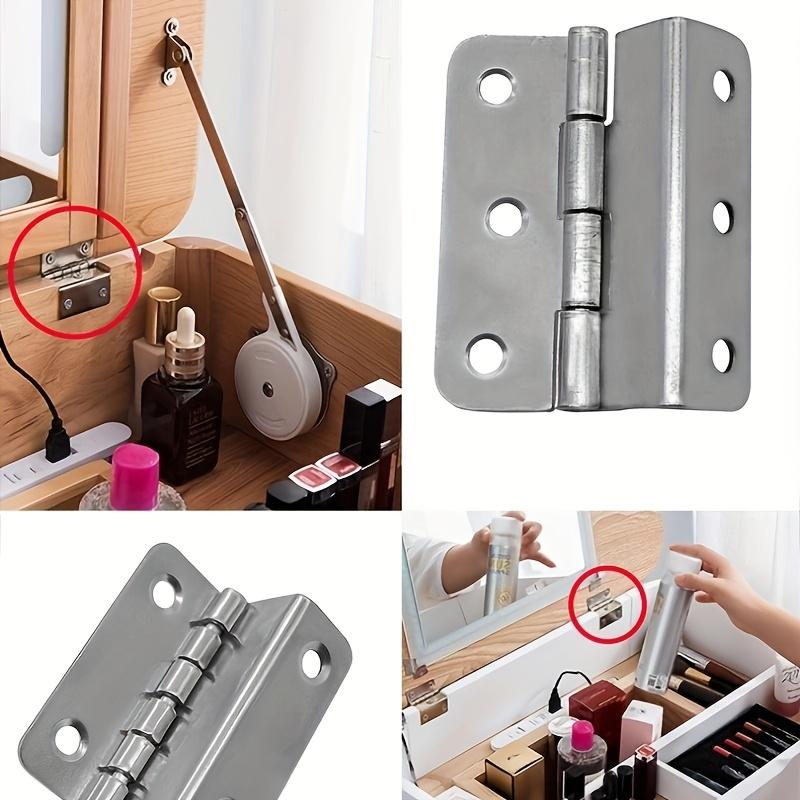 40pcs Tri-Fold Hinge Cabinet Door Hinge Wooden Box Hinge Nickel Plated Silver Furniture Hardware Accessories