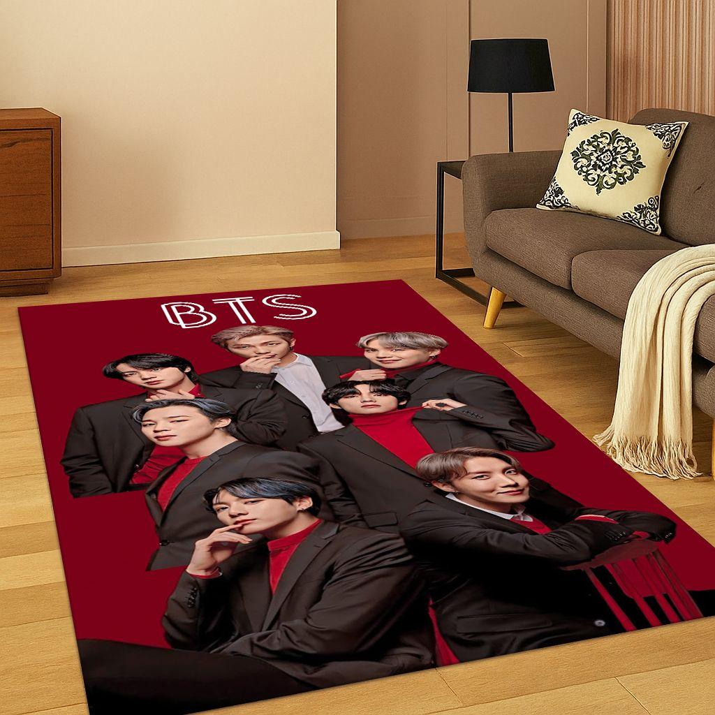 Kpop Star B-BTS Kim JIN SUGA V Carpet Rug for Bedroom Living Room Sofa Home Doormat Home Decor,Area Rug Non-slip Floor Mat Gift