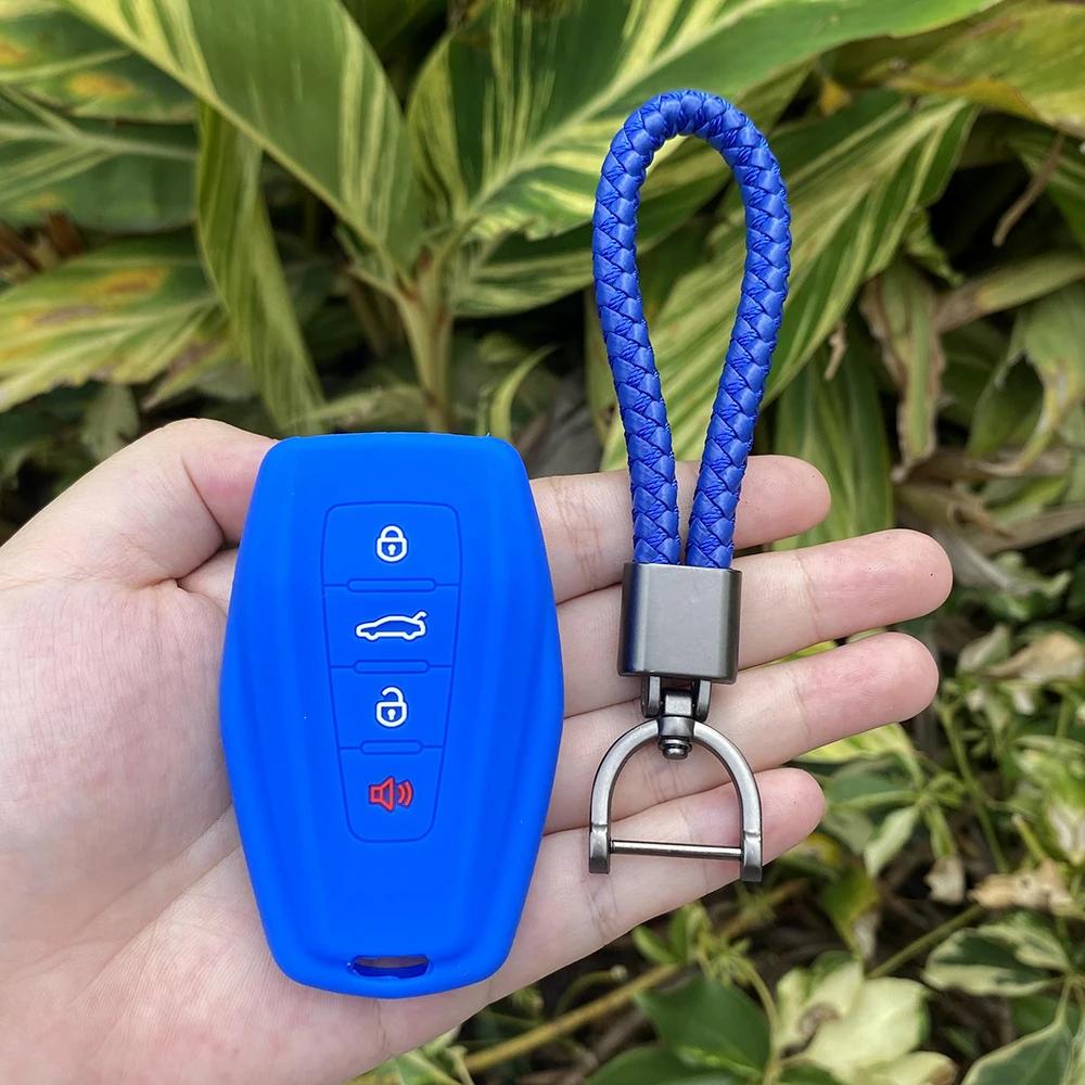 4 Buttons Silicone Rubber Car Key Cover Protect Case Shell Holder for Geely Coolray X6 Emgrand Global Hawk GX7 Remote Keychain