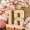 93cm Giant Figure Balloon Filling Box with Lights 1st Birthday Balloon Number 30 40 50 Balloon Frame Wedding Decor Baby Shower