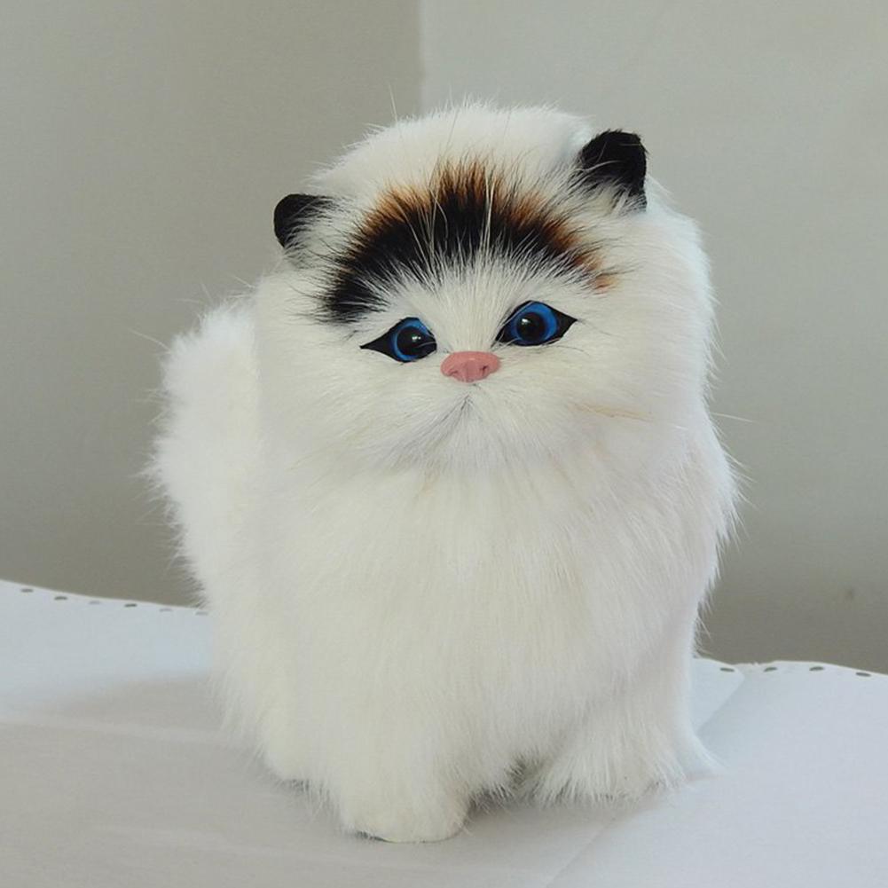 Plush Simulation Cat Electronic Pet Doll Imitation Animal Toy with Meow Sound Function Children's Cute Pet Toy Model Christmas Gift