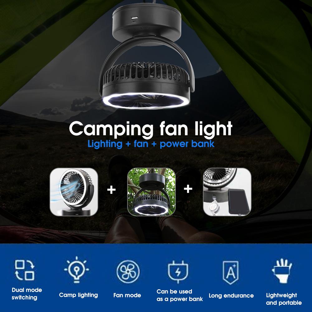 3 In 1 USB Charging Multifunctional Camping Fan Lamp Power Bank Portable Fan Light