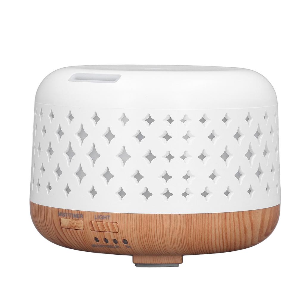 300ml Aromatherapy Diffuser Humidifier 8W 0.5A 35db Silent Auto Off Wood Grain Humidifier with 7 LED Color Light