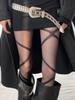 Ultra-Thin 0D Sexy Black Pearlescent Stockings Women'S Cross-Strap Pattern Silver Silk Pantyhose Without Silk Durable Black Silk