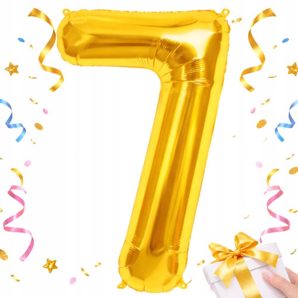 Number 7 Foil Balloon Gold 66cm Birthday Party Decoration Gold