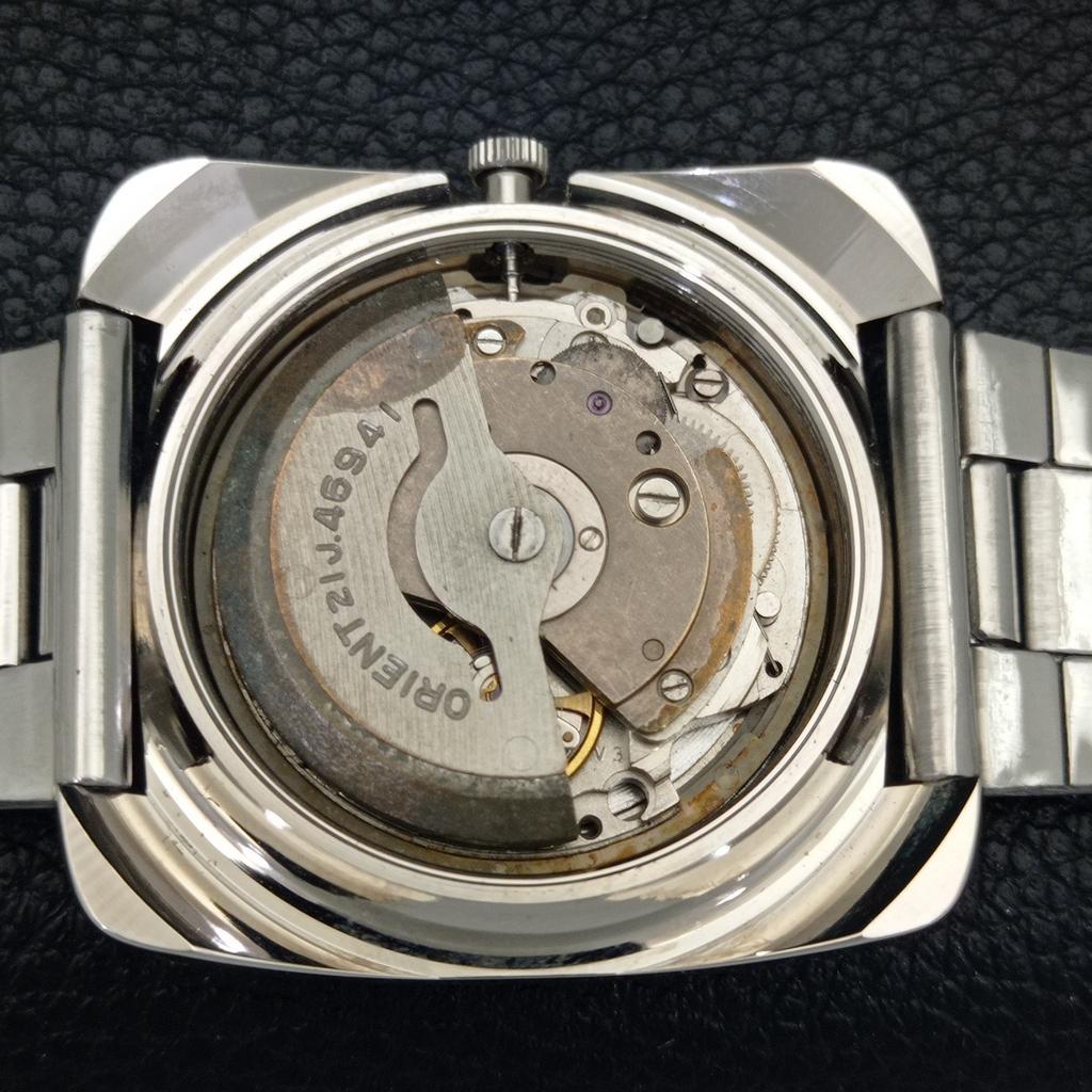 USED AUTOMATIC 46941 VINTAGE ORIENT JAPAN MENS BLUE COLOR DIAL WATCH A702232-5 R123-a702232