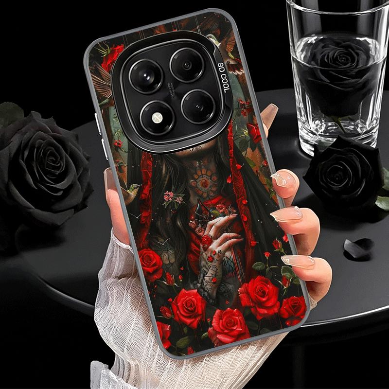 Catrina Beautiful Rose Girl Skull Shockproof Phone Case for Xiaomi Redmi Note 15 14 13 12 Pro Plus 11 11S 11T 5G Cover Anti Fall