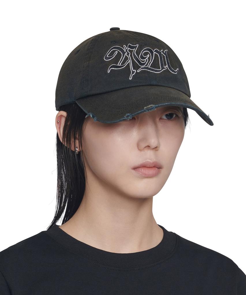 Nomaenyueol Bleached Nm Logo Ball Cap - Washed Black